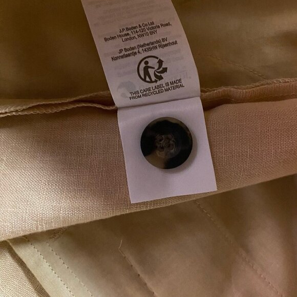 Boden 100% Linen Pleat Shorts 6” Inseam High Waisted - Picture 11 of 16